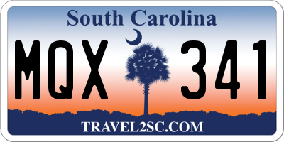 SC license plate MQX341