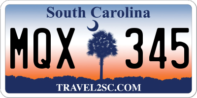 SC license plate MQX345