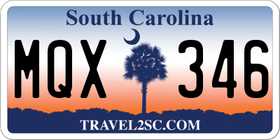 SC license plate MQX346