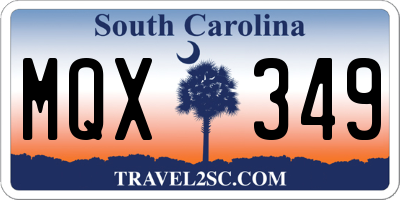 SC license plate MQX349