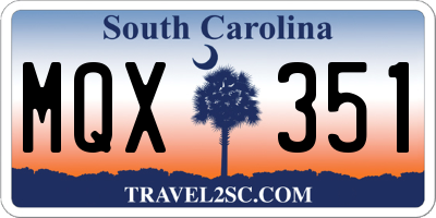SC license plate MQX351