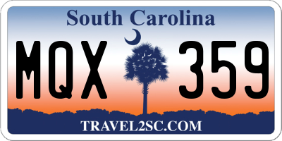 SC license plate MQX359