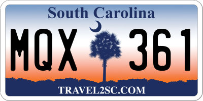 SC license plate MQX361