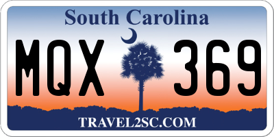 SC license plate MQX369