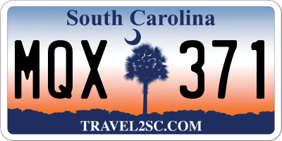 SC license plate MQX371