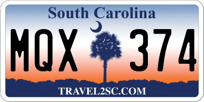 SC license plate MQX374
