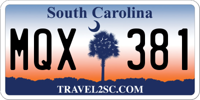 SC license plate MQX381