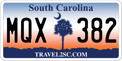 SC license plate MQX382