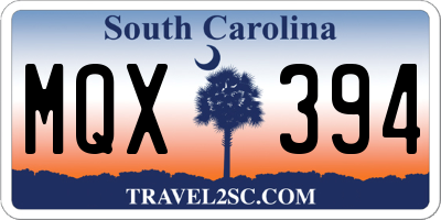SC license plate MQX394