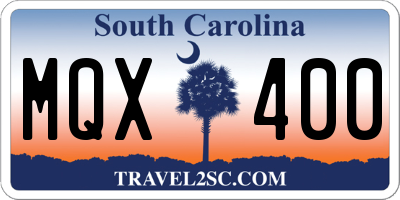 SC license plate MQX400