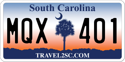 SC license plate MQX401