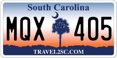 SC license plate MQX405