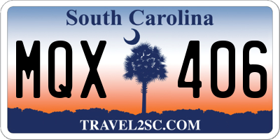 SC license plate MQX406