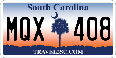 SC license plate MQX408