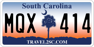 SC license plate MQX414