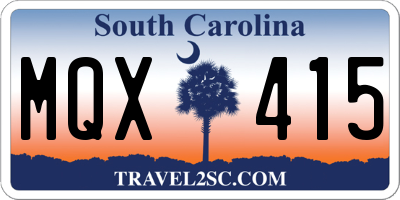 SC license plate MQX415