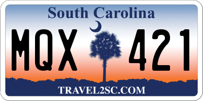SC license plate MQX421