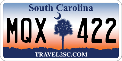 SC license plate MQX422