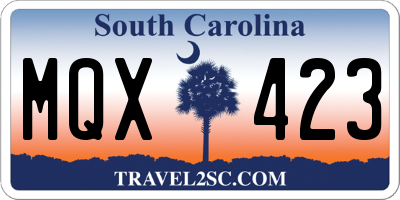 SC license plate MQX423