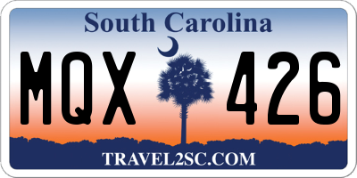 SC license plate MQX426