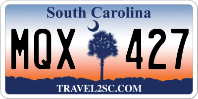 SC license plate MQX427