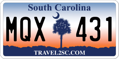 SC license plate MQX431