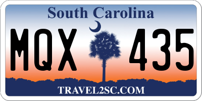SC license plate MQX435