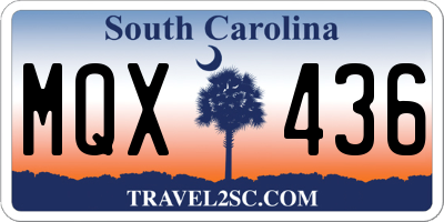 SC license plate MQX436