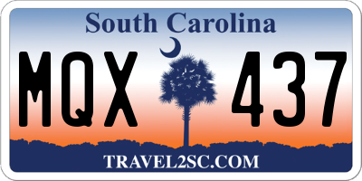 SC license plate MQX437