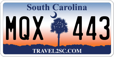 SC license plate MQX443