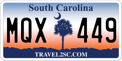 SC license plate MQX449