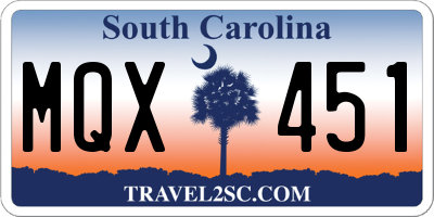 SC license plate MQX451