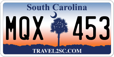SC license plate MQX453