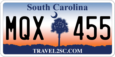 SC license plate MQX455