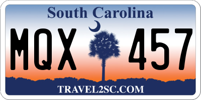 SC license plate MQX457