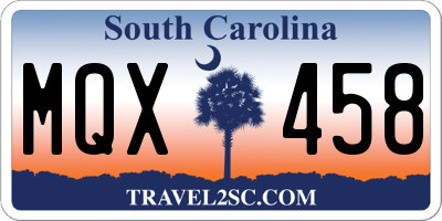 SC license plate MQX458