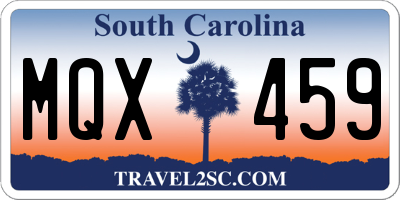 SC license plate MQX459