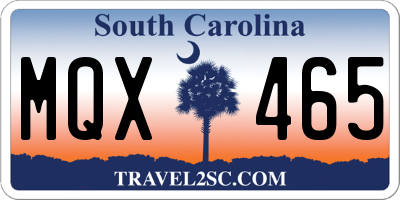 SC license plate MQX465