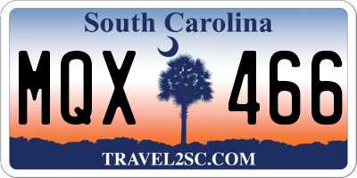 SC license plate MQX466