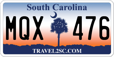 SC license plate MQX476