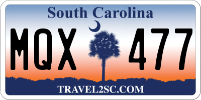 SC license plate MQX477