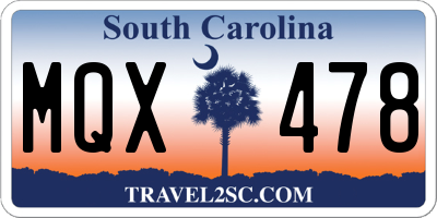 SC license plate MQX478