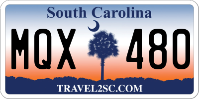SC license plate MQX480