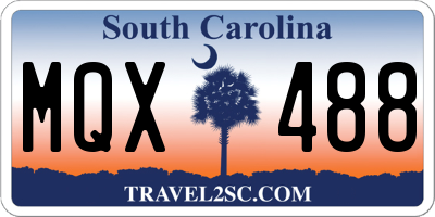 SC license plate MQX488