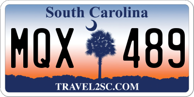 SC license plate MQX489