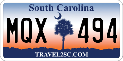 SC license plate MQX494