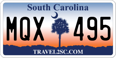 SC license plate MQX495