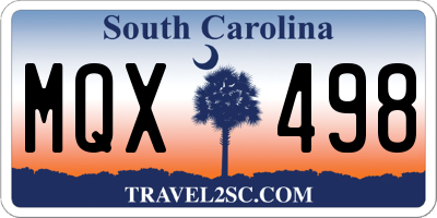 SC license plate MQX498