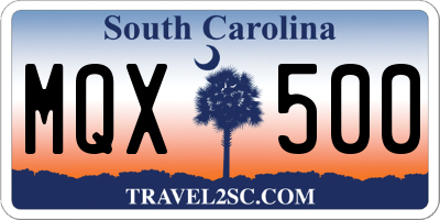 SC license plate MQX500