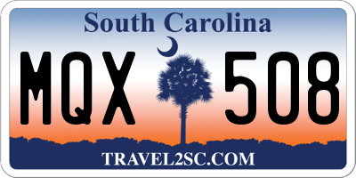SC license plate MQX508
